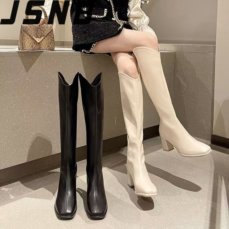 รองเท้าบูทยาวส้นสูง สไตล์เกาหลี ไซส์ 36-40! - สำหรับสตรี ใส่เสริมสง่า ขายาวเรียว ดีไซน์ทันสมัย