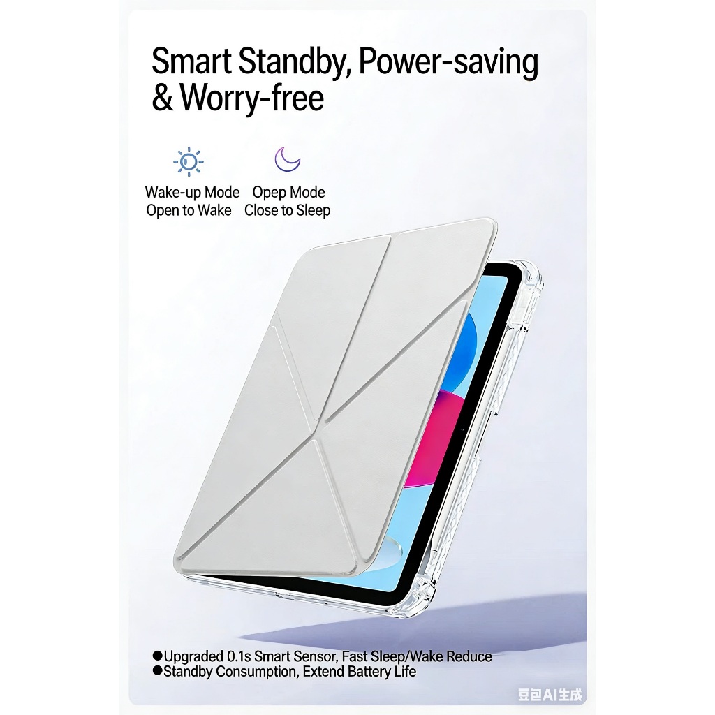Acrylic Clear Case for iPad Air4/5 Air 11 M2/M3  Gen10/Gen11 Shockproof Anti-Bend Hard Back with Pencil Holder