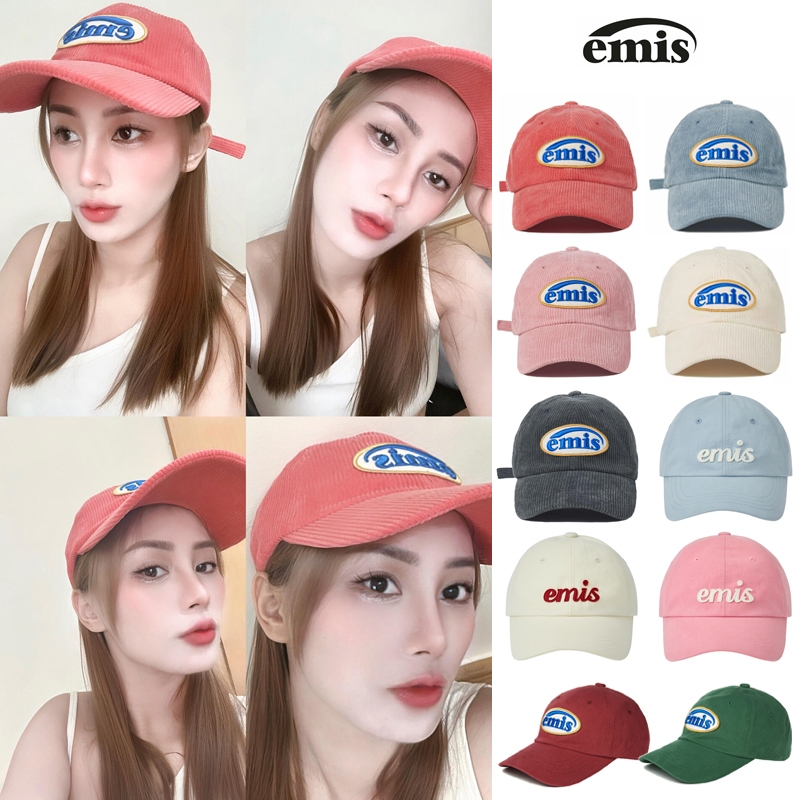 New หมวก emis แท้ หมวกทรงบอลเดนิมซักแล้ว CAP หมวกเกาหลี/ที่บังแดด/หมวกกันแดด