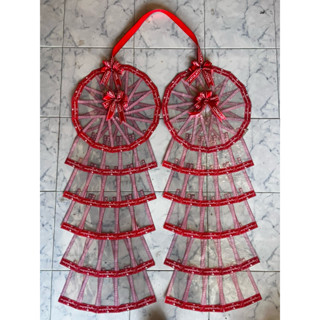 พวงมาลัยเงิน 100 ใบ แบบ2ข้างใส่ได้ทุกขนาด พวงมาลัยนักร้อง