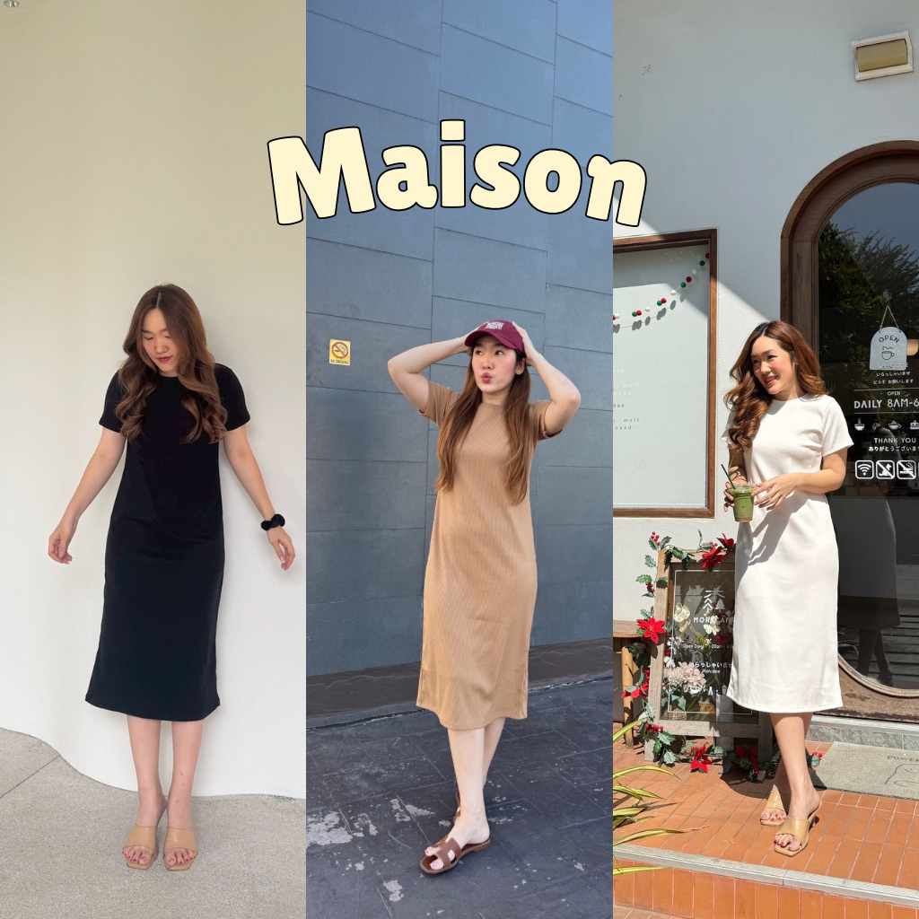 93FAVORS l “Maison” เดรสยาวผ้ายืด