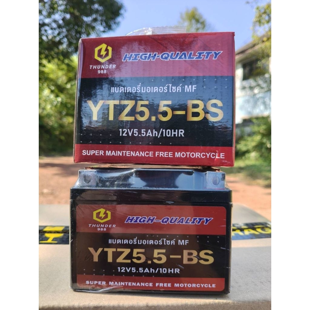 แบต YTZ5.5A THUNDER 12.8Vใหม่ไฟแรง 5.5A CCAสูงกว่า10%เพื่อสตาทติดเบา YTZ5.5