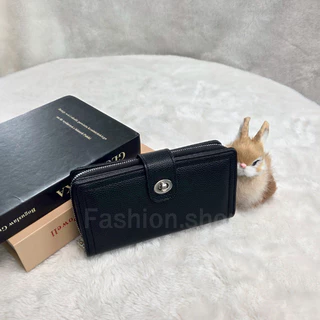fashion.shop502กระเป๋าสตางค์ใบยาว ดีเทลตัวฝาพับใช้ระบบล็อกแบบหมุน ดีไซน์เรียบหรู ผลิตจากหนัง PU มีส่งด่วน B-065