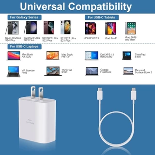 ชุดสายชาร์จเร็ว 25W 45W 65W ชุดชาร์จเร็ว Type c รองรับรุ่น S20 S21 S22 A70 A71 A72 สําหรับ type c to type c Fast Charger