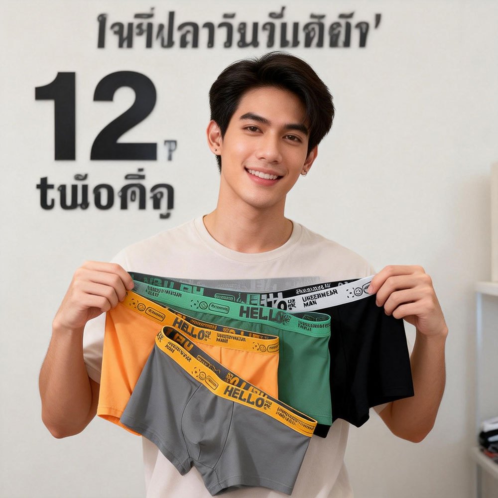 ราคาขายส่งราคาต่ำสุดในเครือข่ายทั้กางเกงในผู้ชายขาสั้น Boxer เนื้อผ้านิ่ม สวมใส่สบาย รุ่นผ้าระบายอากาศทั้งตัว Size L-4XL