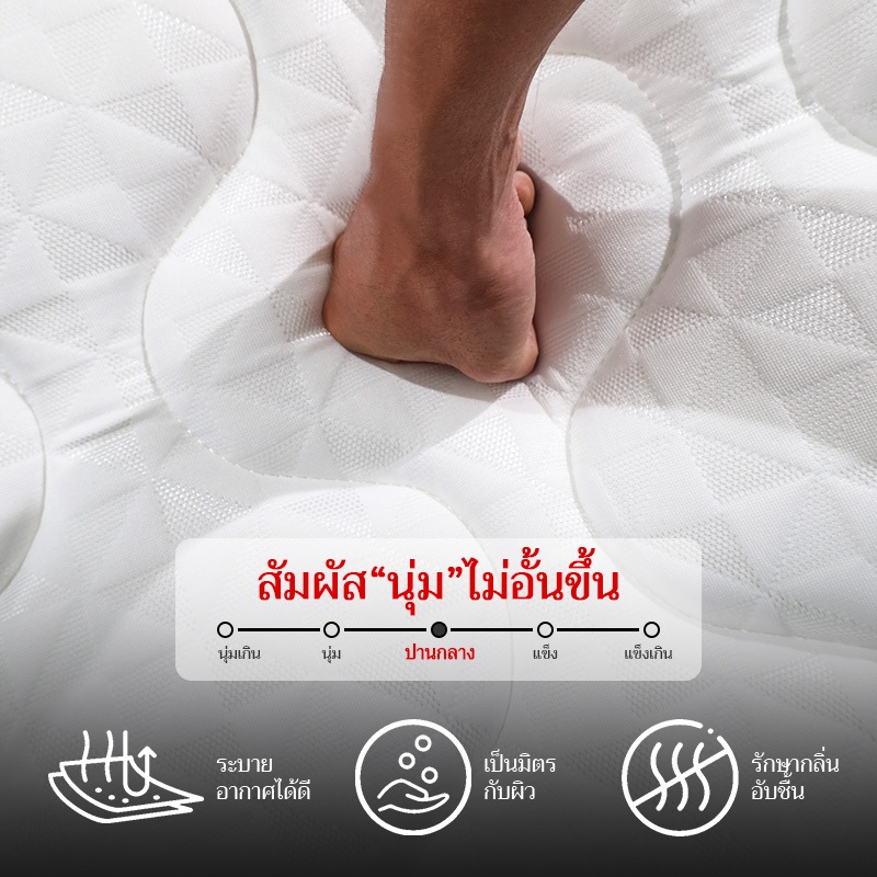 【รับประกัน10 ปี】DreaME หนา 8 นิ้ว ที่นอนพ็อกเก็ตสปริงแยกอิสระ มีความยืดหยุ่นสูง ระบายอากาศได้ดี เย็นสบาย ที่นอนยางพารา - รูปที่ 2