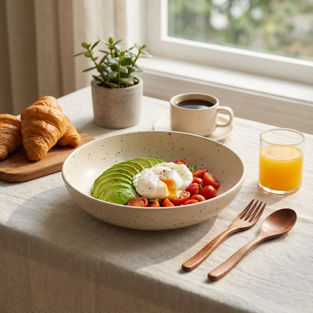 🥣จานเซรามิค จานมินิมอล จานก้นลึก ลายจุด Ink Splash สไตล์เกาหลี จานพาสต้า จานสลัด เข้าไมโครเวฟได้✨ - รูปที่ 4