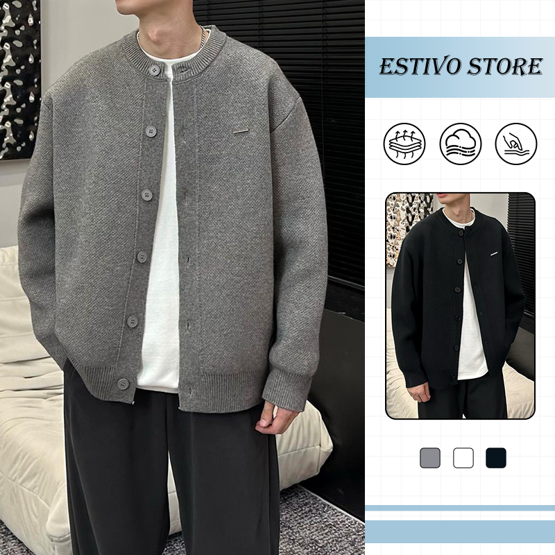ฤดูใบไม้ร่วง-หนาว เสื้อสวมข้างผู้ชาย ผ้าเลีย รูปร่างหลวม ออบอุ่น ที่สบาย ง่ายสไตล์ โชว์ได้ทุกชุด