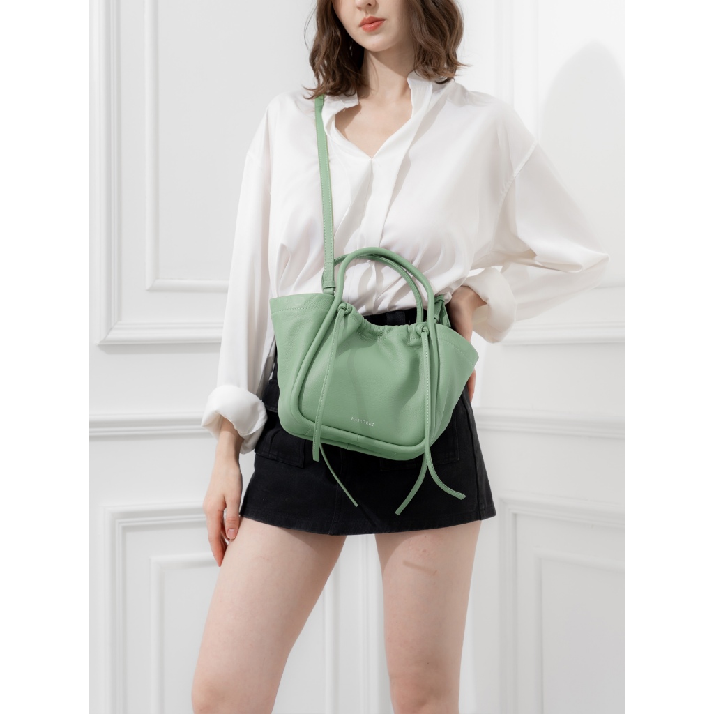 MARROQUE mini Papillon tote, crossbody Bag in Jade. กระเป๋าสะพาย mini Papillon สีมิ้นท์พาสเทล