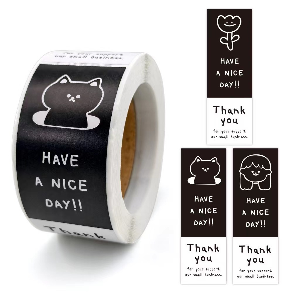 150ดวง สติ๊กเกอร์ขอบคุณ  สติ๊กเกอร์ติดกล่อง ติดแก้ว sticker thankyou