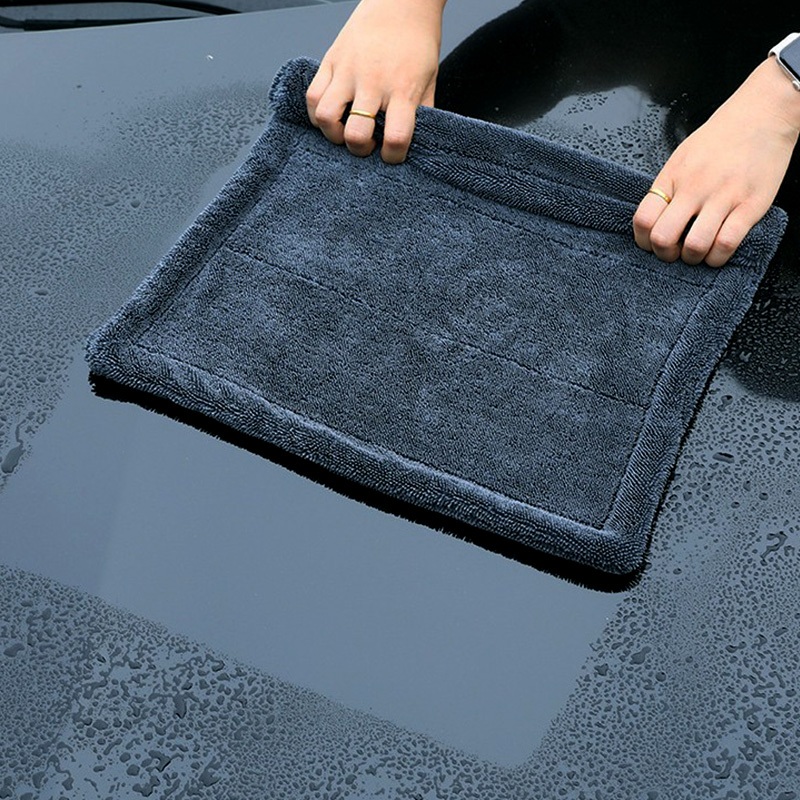 ผ้าไมโครไฟเบอร์ ผ้าเช็ดรถ ระดับ Hi - End ซับน้ำ 2 ด้าน 1200GSM Triple Twisted Microfiber Drying Towel - รูปที่ 7