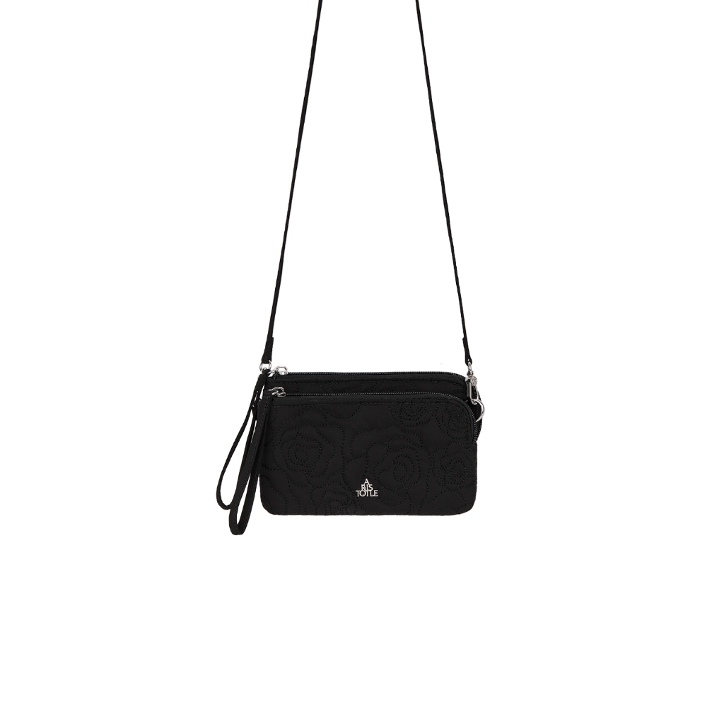 Aristotle bag – Double Purse กระเป๋าผ้าปักลายกุหลาบ