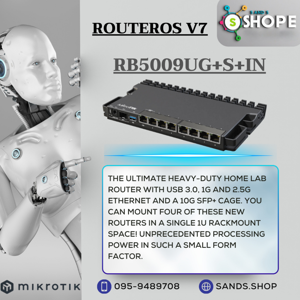 Mikrotik RB5009UG+S+IN  ส่งไวสินค้ารับประกันเงื่อนไขเป็นไปตามที่บริษัทกำหนดออกใบกำกับภาษีได้⚡️🔥
