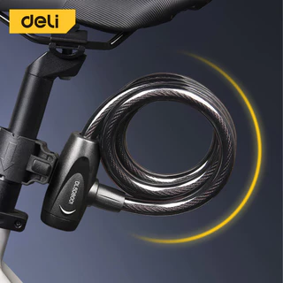 Deli กุญแจจักรยาน ที่ล็อคล้อ สลิงล็อคล้อ ทนทาน ป้องกันโจร ไม่ขึ้นสนิม ตัวล็อคอย่างดี Bar Lock