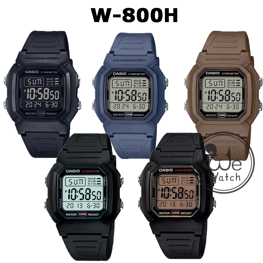 !!ประกัน1ปีและกล่อง CMG!! CASIO รุ่น W-800H นาฬิกาข้อมือผู้ชาย แบตเตอรี่ 10 ปี W800 W800H W-800H