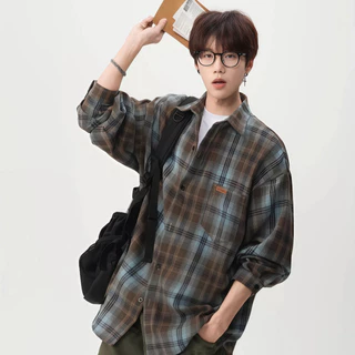 เสื้อแจ็คเก็ตเชิ้ตลายสก๊อตแขนยาว ผ้านุ่ม ระบายอากาศได้ดี สไตล์เกาหลี ใส่ได้ทั้งชายและหญิง ทันสมัย