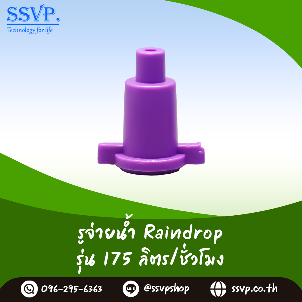 รูจ่ายน้ำ Raindrop รูน้ำสีม่วง ปริมาณน้ำ 175 ลิตร/ชั่วโมง รุ่น RD-175 บรรจุ 10 ตัว