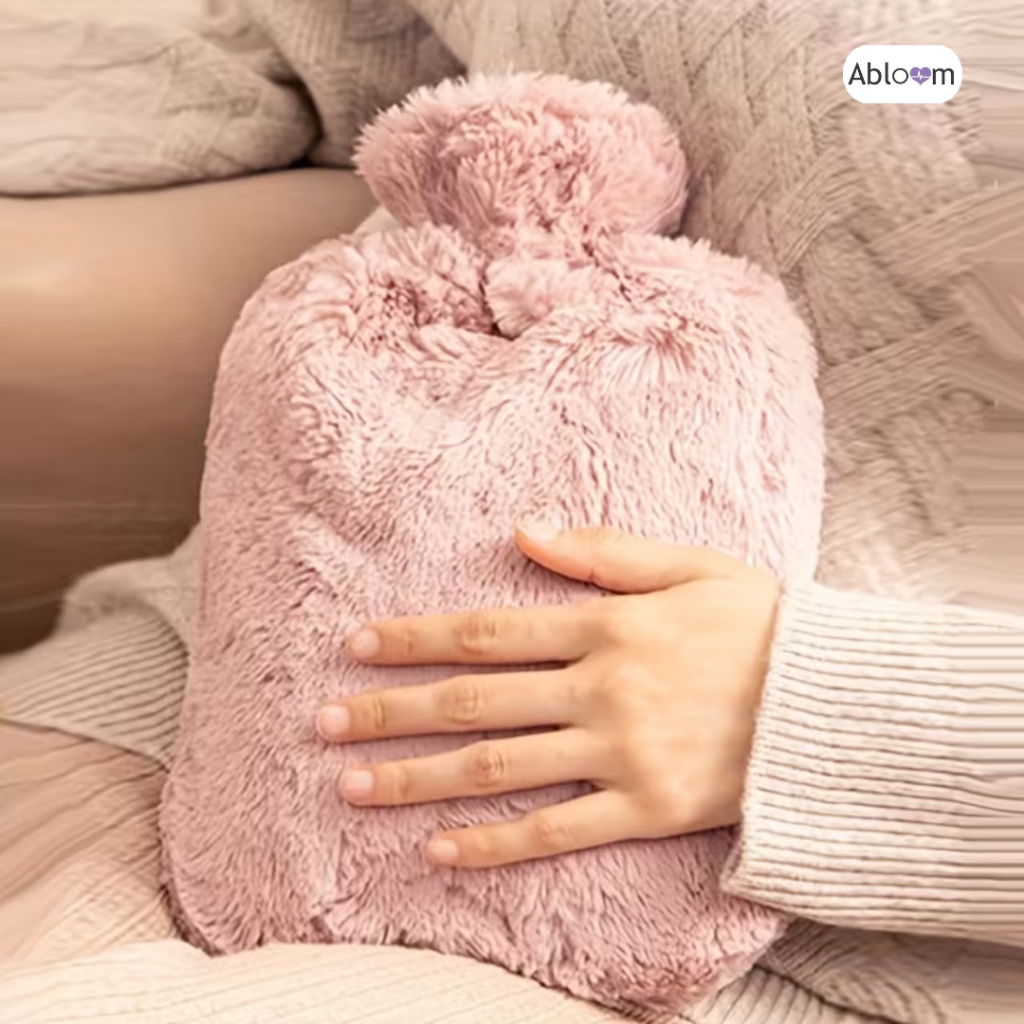 กระเป๋าน้ำร้อน พร้อม ปลอกผ้า ขนาด 2000 ML Hot Water Bottle Warmer with Cover