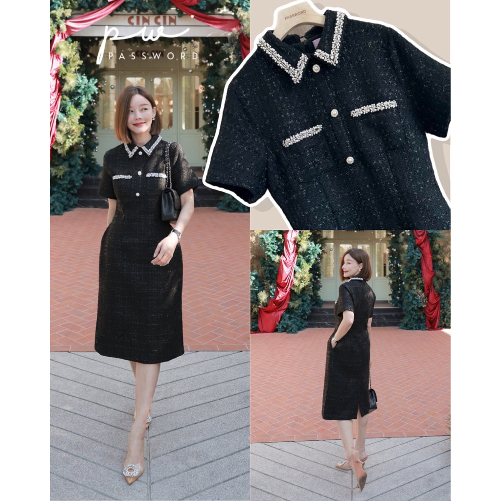 Password 6315 เดรสผ้าทวิตญี่ปุ่น เนื้อผ้าทอนุ่มๆใส่สบาย