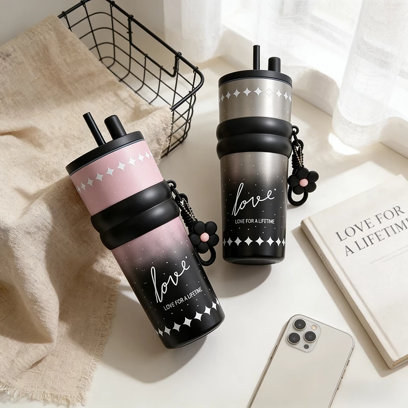 แก้วน้ำสแตนเลส316 แก้วเก็บความเย็น  เคลือบเซรามิก 710ml กระติกน้ำร้อน แก้วขนาดใหญ่-271 thumbnail 7