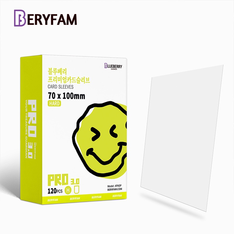 120ใบBERYFAM ซองคลุมสลีฟ ชั้นนอก ซองใส่การ์ด70x100 ซองใสแก้ว ใส่การ์ด การ์ดไอดอล ซีรีส์ Blueberry