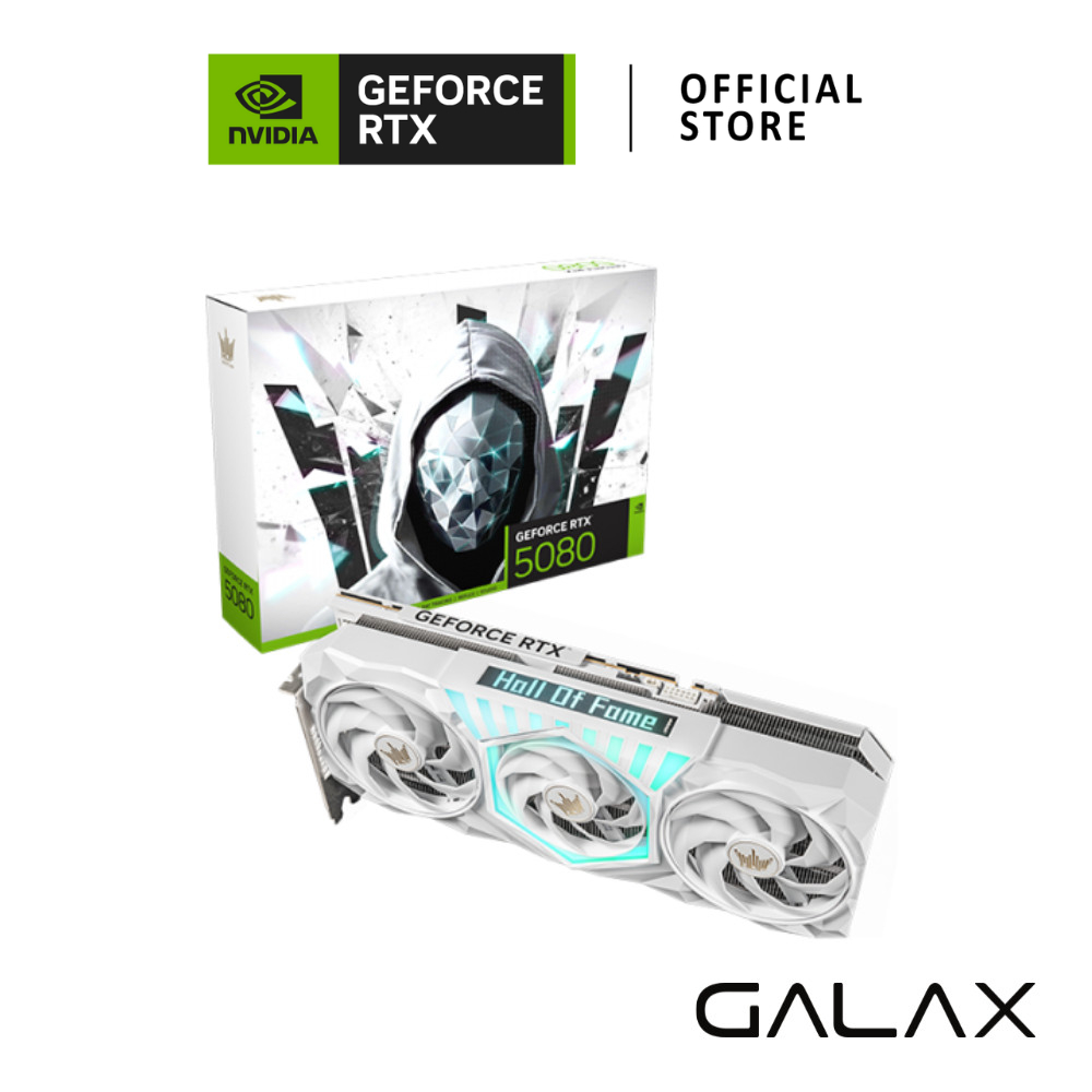 GALAX GeForce RTX™ 5080 HOF Gaming White 16GB VGA Card การ์ดจอ