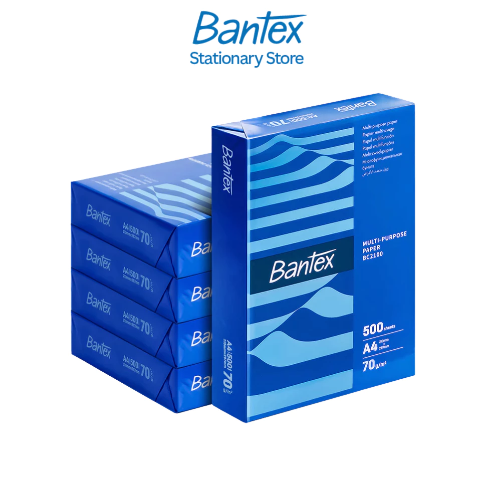 [แถมฟรี] Bantex กระดาษ กระดาษถ่ายเอกสาร A4 70แกรม 1กล่อง/5รีม จำนวน 500 แผ่นใน1รีม Copy Paper