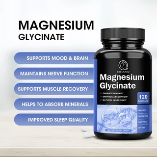 Magnesium Glycinate 200mg 120pc ；Vitamin D ；Vitamin B6 บรรเทาอาการปวดขา คุณภาพการนอนหลับ สุขภาพหัวใจ✨