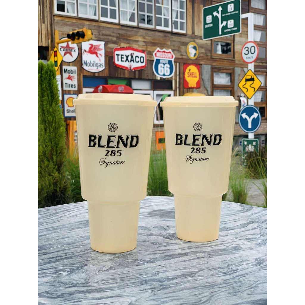 แก้วน้ำ BLEND 285  พลาสติกฝาสีทอง