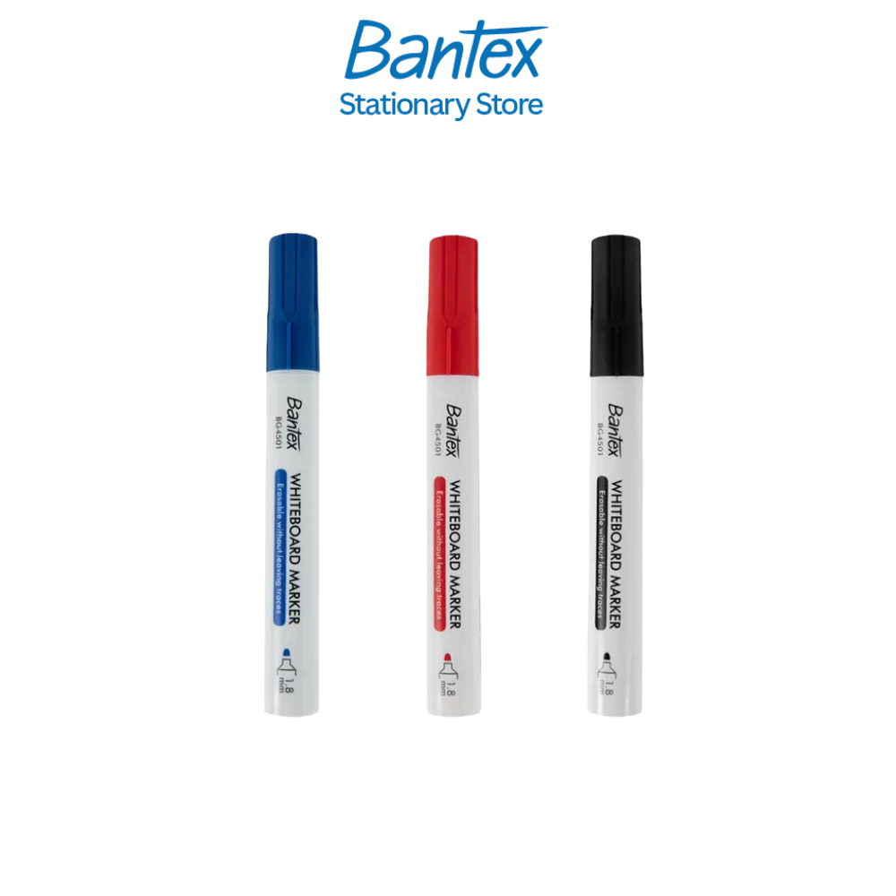 Bantex ปากกาไวท์บอร์ด ปากกามาร์กเกอร์ ปากกาเมจิ ลบได้ ชนิดหัวกลม ขนาดเส้น 1.8มม Whiteboard Marker