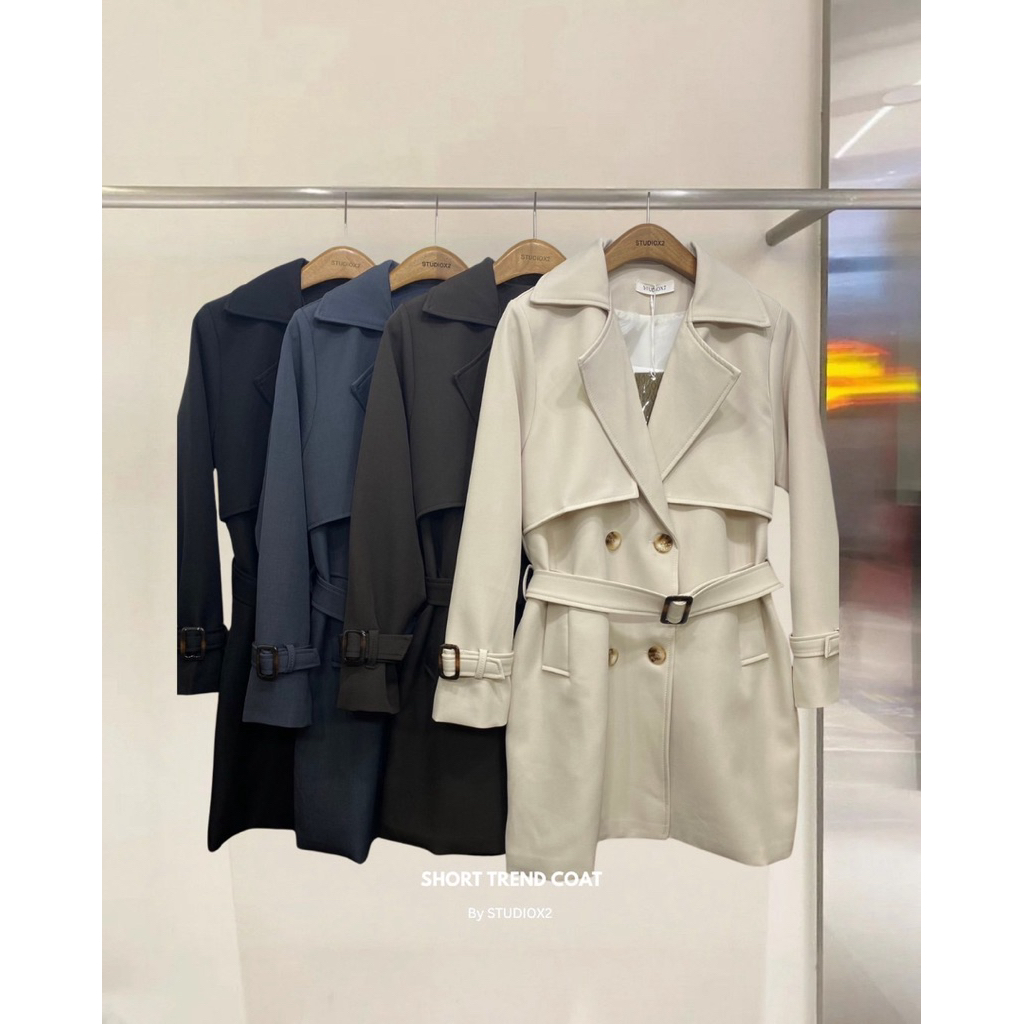 2827  New Arrival   STUDIOX2 TREND COAT (790฿) เสื้อเทรนโค้ช ใส่ชิคๆ ความยาวกลางๆ แขนยาว คอปกใหญ่ เนื้อผ้ามีความหนา