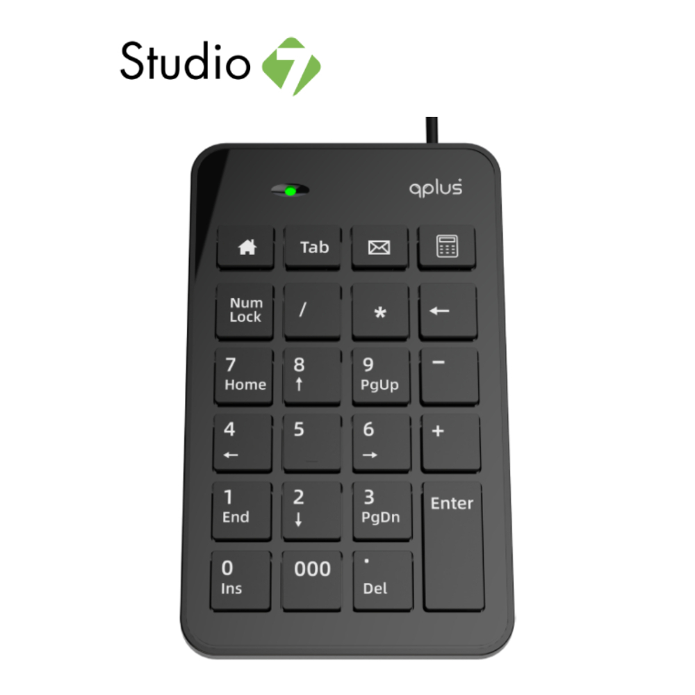 คีย์บอร์ดตัวเลข QPLUS Wired Numeric Keypad 1810 Black by Studio7
