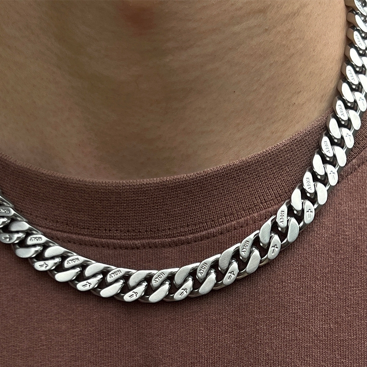 สร้อยคอคิวบา สไตล์ฮิปฮอป necklace เหมาะสำหรับคนส่วนใหญ่ 43+8ซม. ขัดเงา 6 ด้าน ทำจากเหล็กไทเทเนียม ราคา ถูกที่สุด ดีลบีเคเค แกลเลอรีภาพที่ 2
