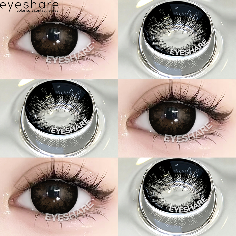 (COD)-BEAUTYEYE Black-100°-600° เลนส์สายตาสั้น 1 คู่ 14.5 มม.บิ๊กอายคอนแทคเลนส์สีตุ๊กตาตาจัดส่งฟรี