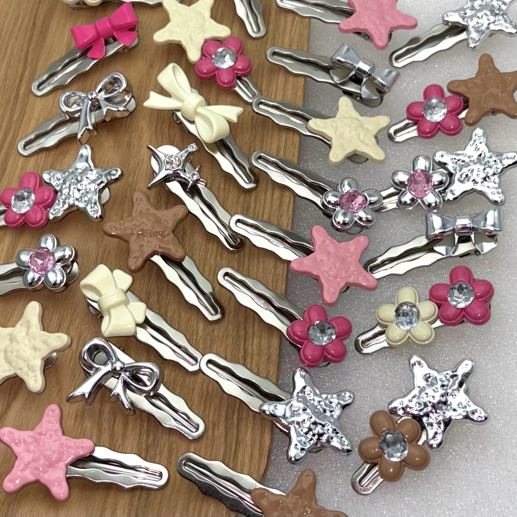 Piing me Hair Clips | กิ๊บติดผมตกแต่งดาวและดอกไม้ประดับเพชร