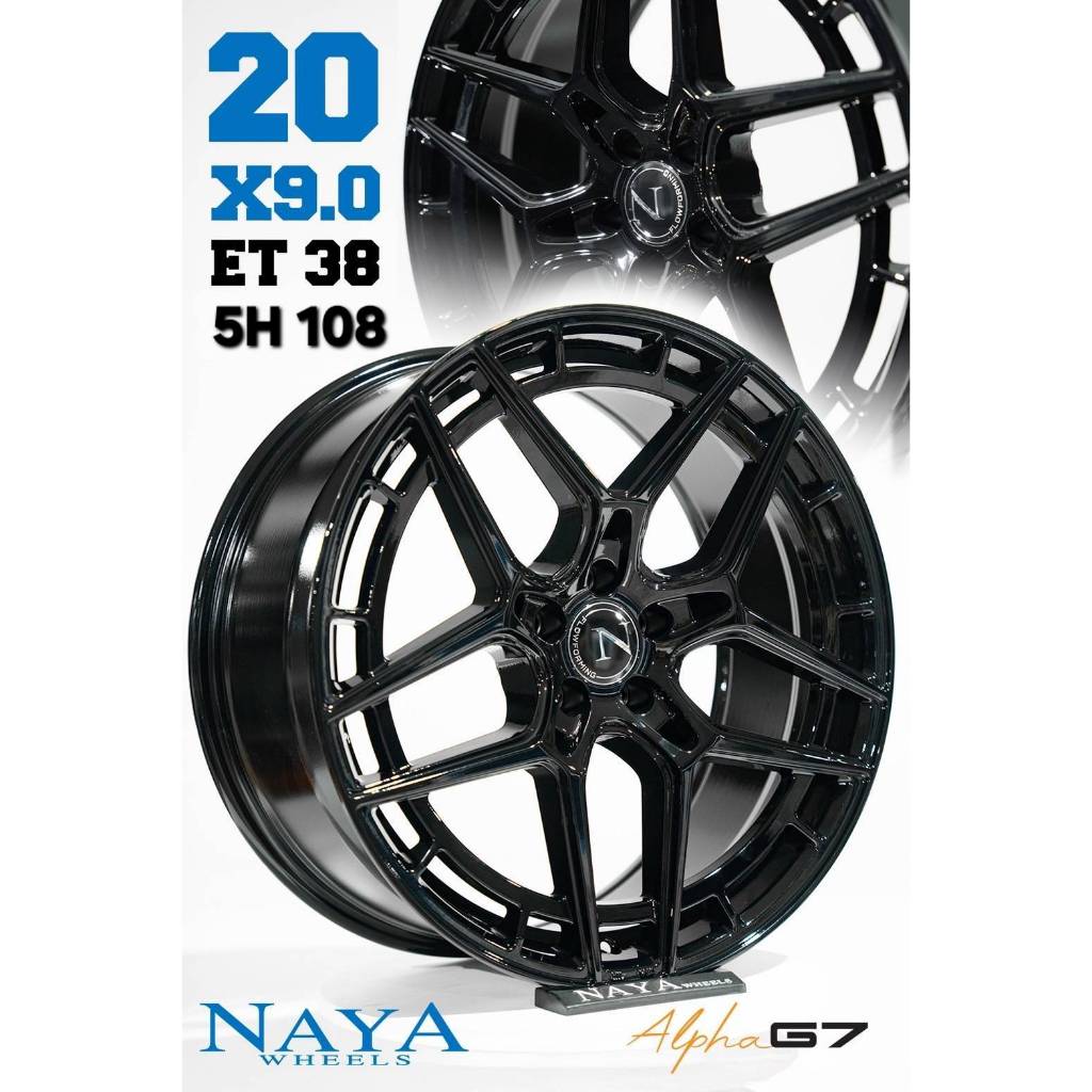 ล้อแม็ก Naya Alpha G7 สีดำเงา กว้าง 8.5-20นิ้ว 5รู108 Offset35 CB73.1