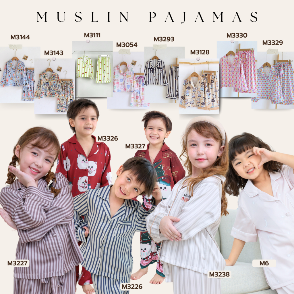 รวมชุดนอนเด็ก Muslin Collection Muslin Pet ขนาด 100-160 cm