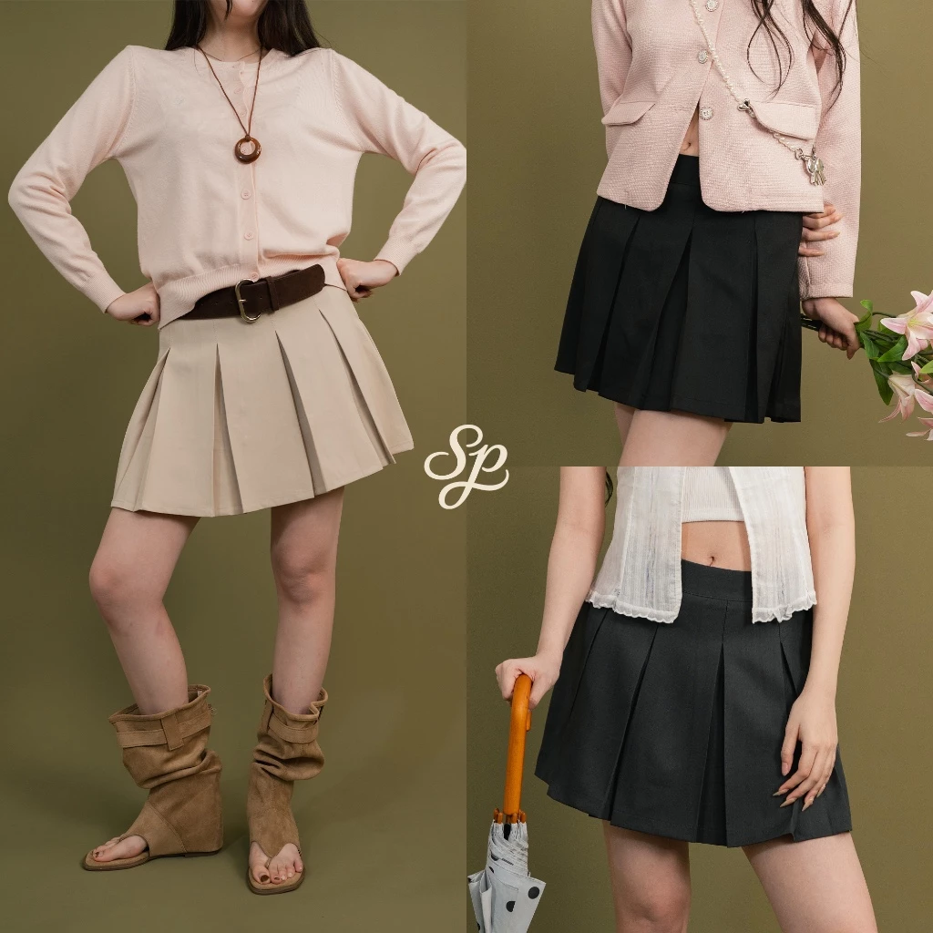 Lilyสั้น_SP096 "กระโปรงพีทสั้น" ผ้าพรีเมี่ยมญี่ปุ่น มีซับใน ซิปซ่อน ดีเทลป้ายหนัง SUDPUNG สุดเก๋