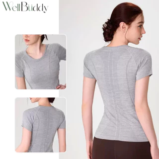 [New in Jan] - WellBuddy เสื้อออกกำลังกายผู้หญิง เสื้อทับสปอร์ตบรา ยืดหยุ่น ระบายอากาศดี (Air-Knit Tee)