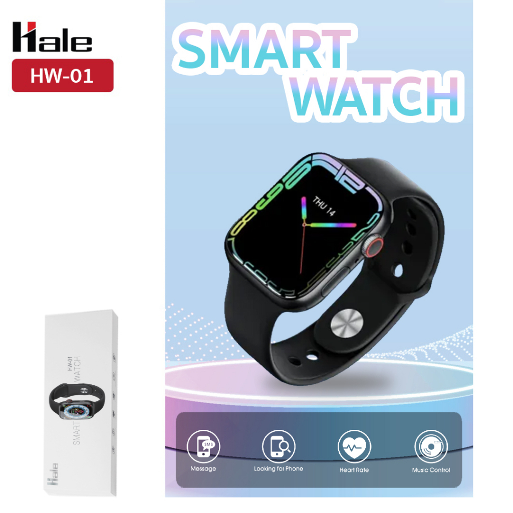 Hale นาฬิกาสมาร์ทวอช Ultra จอใหญ่ 45mm โทรเข้าออกรับสายได้ Smart Watch HW-01/02