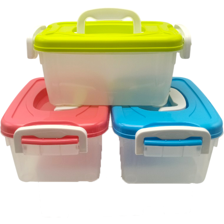 กล่องฟิวชั่น ฝาสีพพาสเทล มีหูหิ้ว 17x23x10cm. รุ่น PET-287 ราคาต่อชิ้น