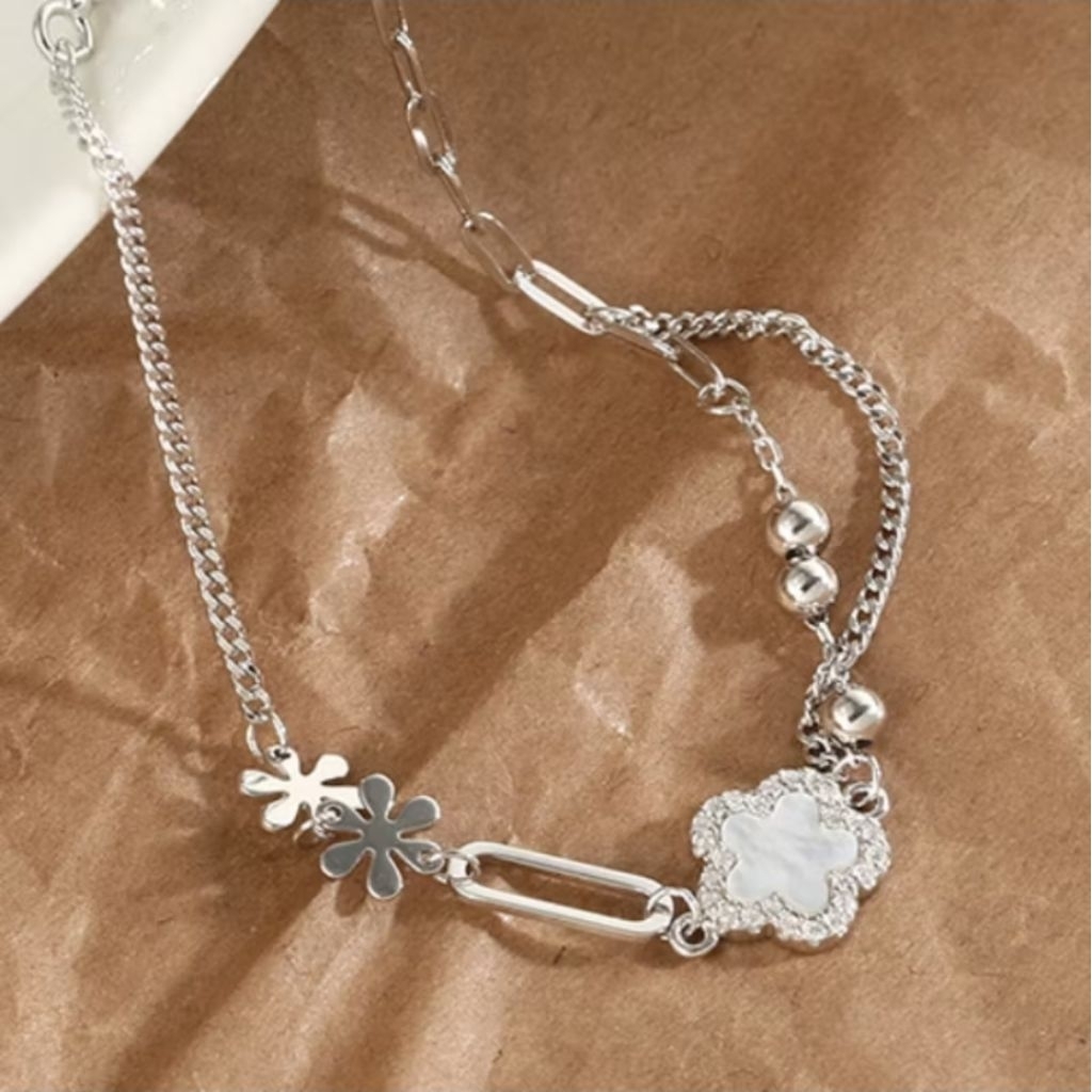 ⭐ TM Jewelry✨ สร้อยข้อมือเงินแท้ 92.5% รุ่น Ivory Bloom   สร้อยข้อมือผู้หญิง กำไลข้อมือผู้หญิง กำไลเงินแท้ พร้อมกล่อง ราคา ถูกที่สุด ดีลบีเคเค แกลเลอรีภาพที่ 7