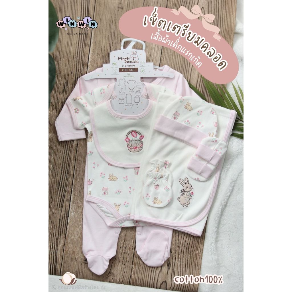First Smiles by Elegant kids เซ็ตเตรียมคลอด ชุดเด็กแรกเกิด Size 0-3 เดือน