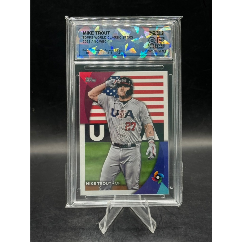 [SQC 8.5 NM+] การ์ดเบสบอล Mike Trout 2023 Topps WBC Stars #WBC-1 Team USA Legend