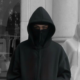 Boxy Form Ninja Zip Hoodie with 2 Balaclava Face Covers, Uni…