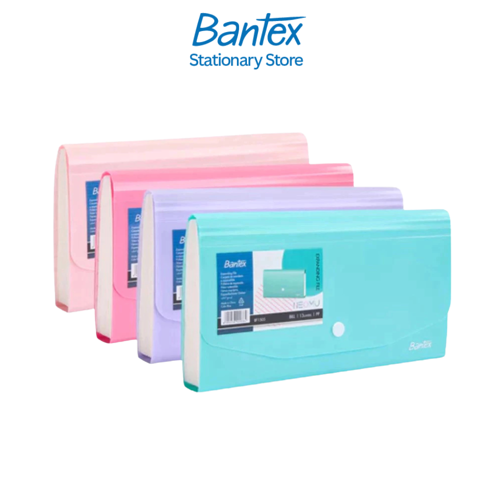 Bantex แฟ้มเอกสาร  แฟ้มใส่บิล ใบเสร็จ คุณภาพดี โทนสีพาสเทล แบบมีกระดุม A5 สีสดใส Bill file
