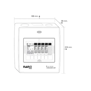 Nano ตู้คอนซูมเมอร์ ยูนิต NN-CM NNP-CR CONSUMER UNIT NANO PLUS 2 ช่อง เมนเบรคเกอร์ธรรมและ กันดูด RCBO NNP