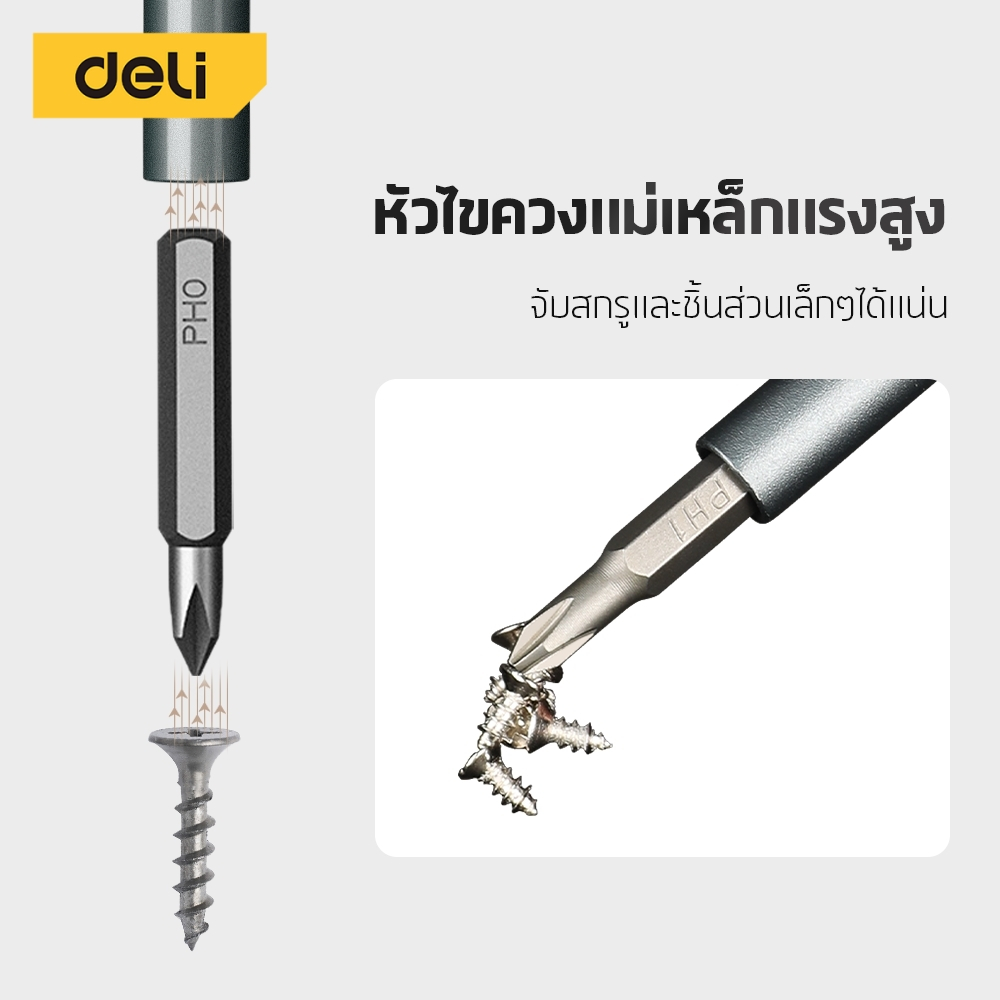 Deli ชุดไขควงแม่เหล็ก ชุดไขควง สำหรับซ่อมแว่นตา นาฬิกา หัวเหล็กCR-V จับถนัดมือ หลายชิ้น screwdriver ราคา ถูกที่สุด ดีลบีเคเค แกลเลอรีภาพที่ 7