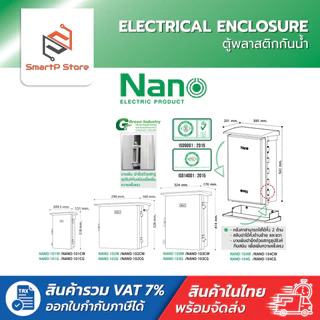 NANO ตู้พลาสติกกันน้ำมีหลังคา ตู้คอลโทรล NANO 101W 102W 103W