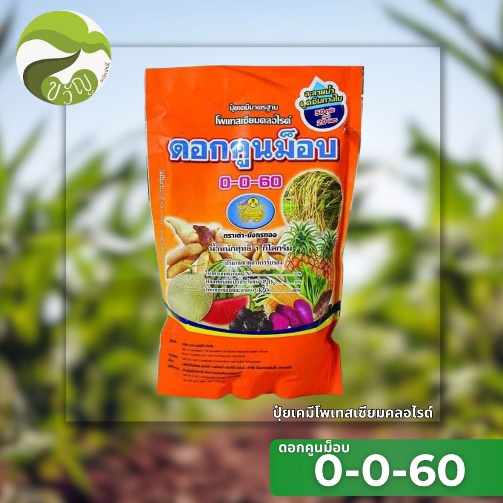 ปุ๋ยเกล็ด ละลายน้ำ เพิ่มหวาน เพิ่มน้ำหนัก ดอกคูนม็อบ สูตร 0-0-60 (บรรจุ 1 กิโลกรัม)